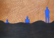 50x70 tecnica mista su legno